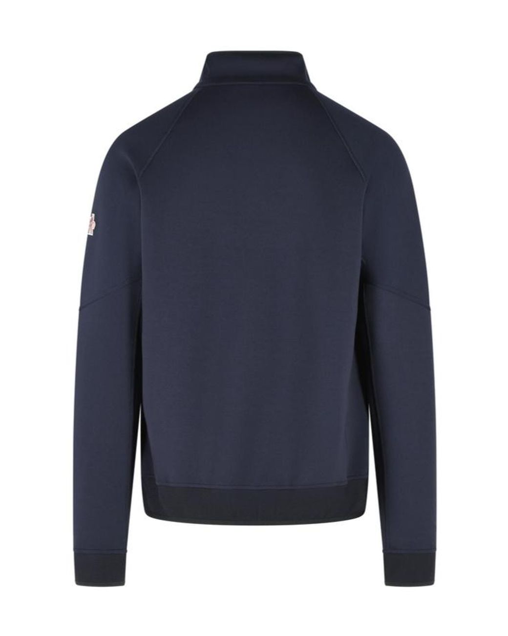 Moncler Blue Logo Zip-Up Sweatshirt for men
