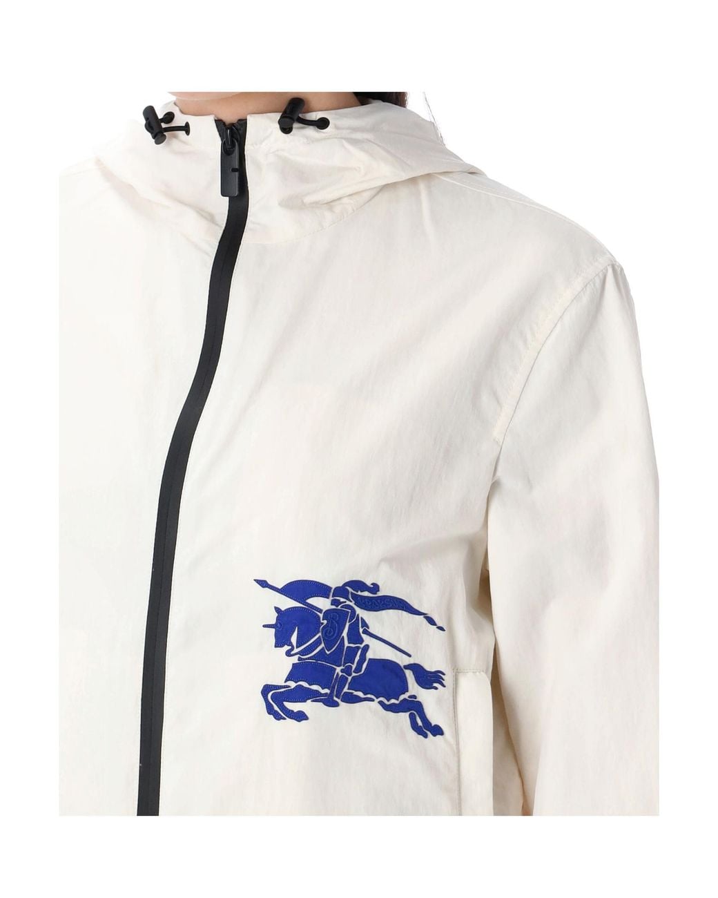 Burberry Natural Ekd Printed Hooded Drawstring Jacket