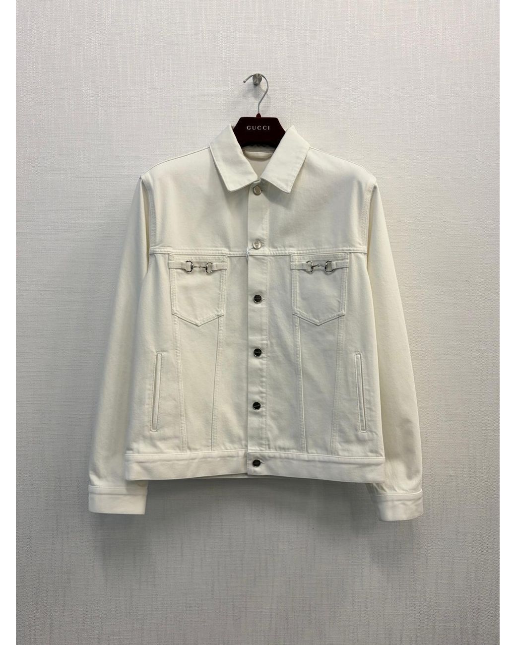 Gucci Natural Horsebit Detailed Collared Jacket for men