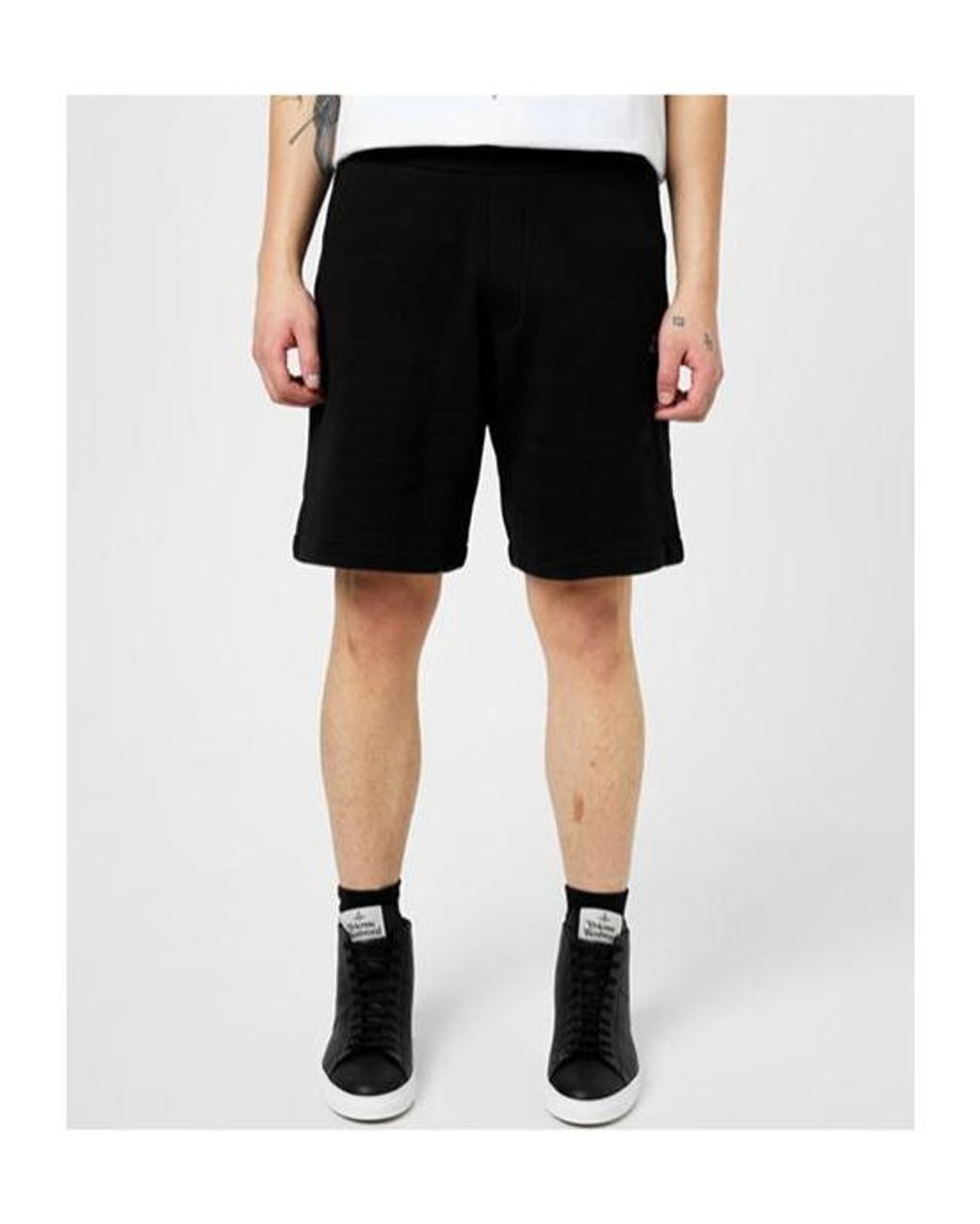 Vivienne Westwood Black Embroidered Orb Shorts for men