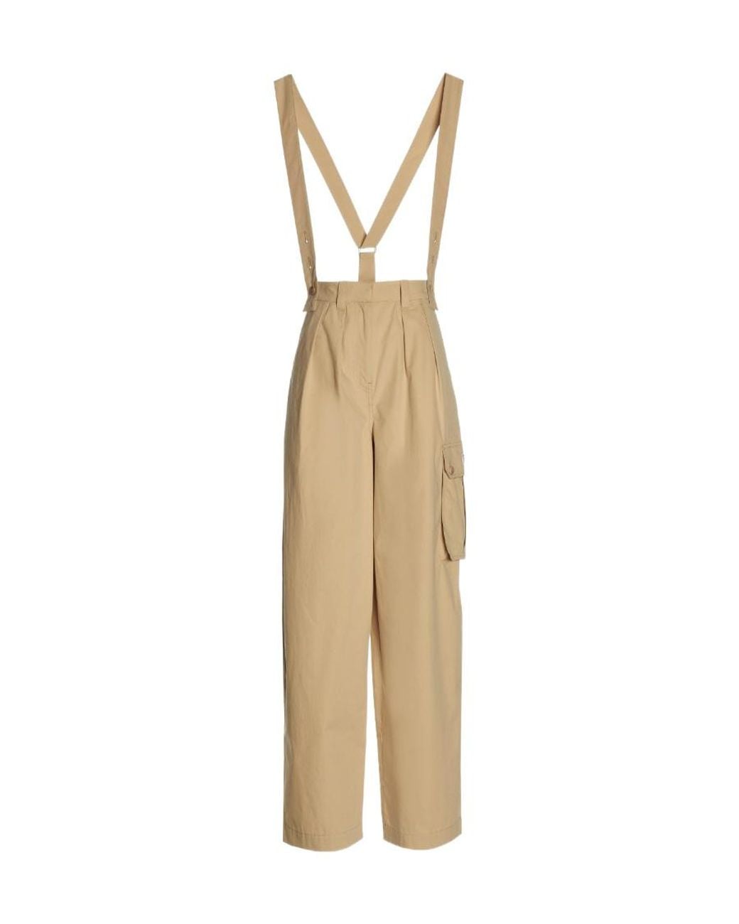 KENZO Natural High Waisted Wide-Leg Cargo Trousers