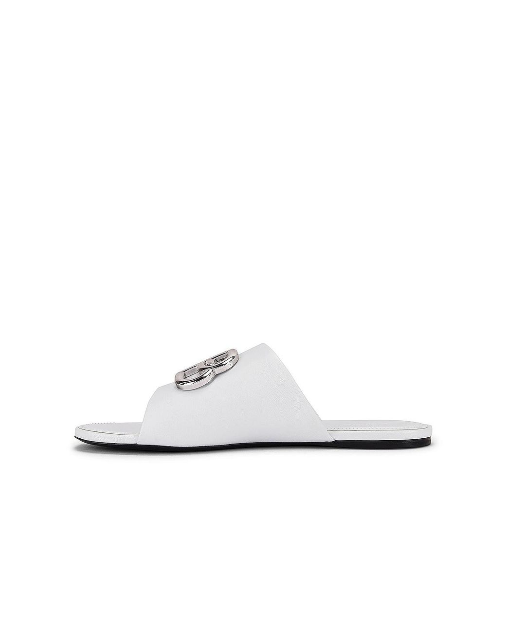 Balenciaga White Bb Buckle Sandals