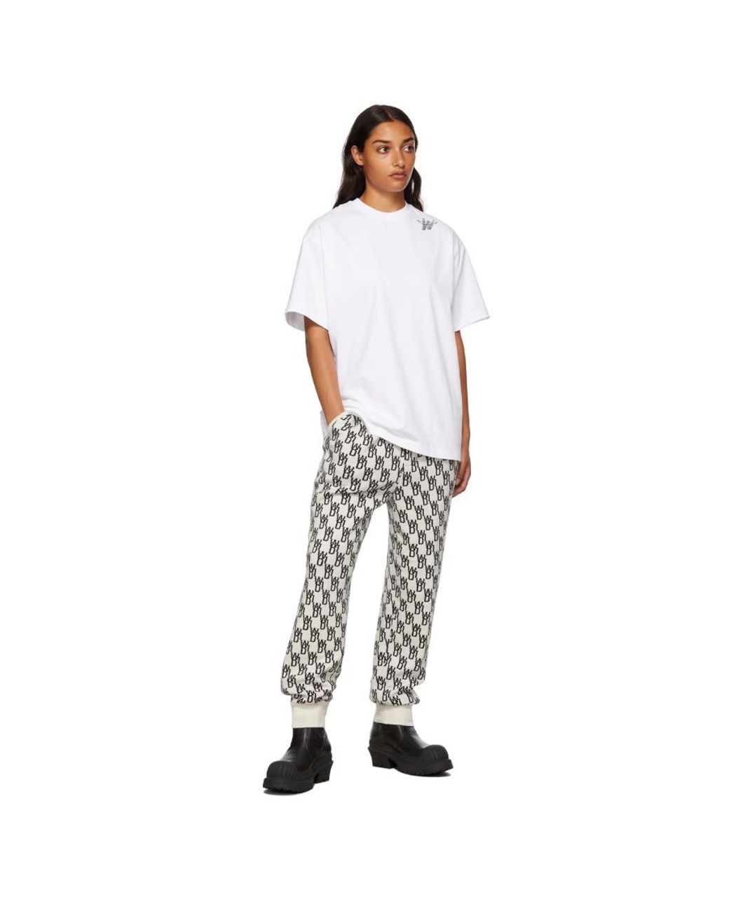 we11done Multicolor Monogram Intarsia-Knit Track Pants