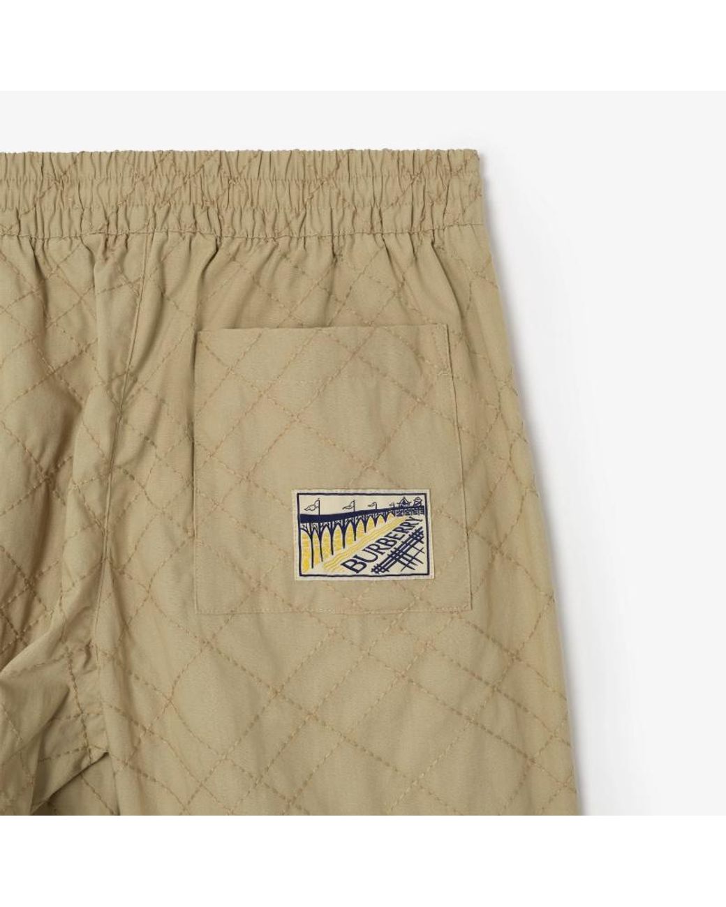 Burberry Natural Check Embroidered Cotton Shorts for men