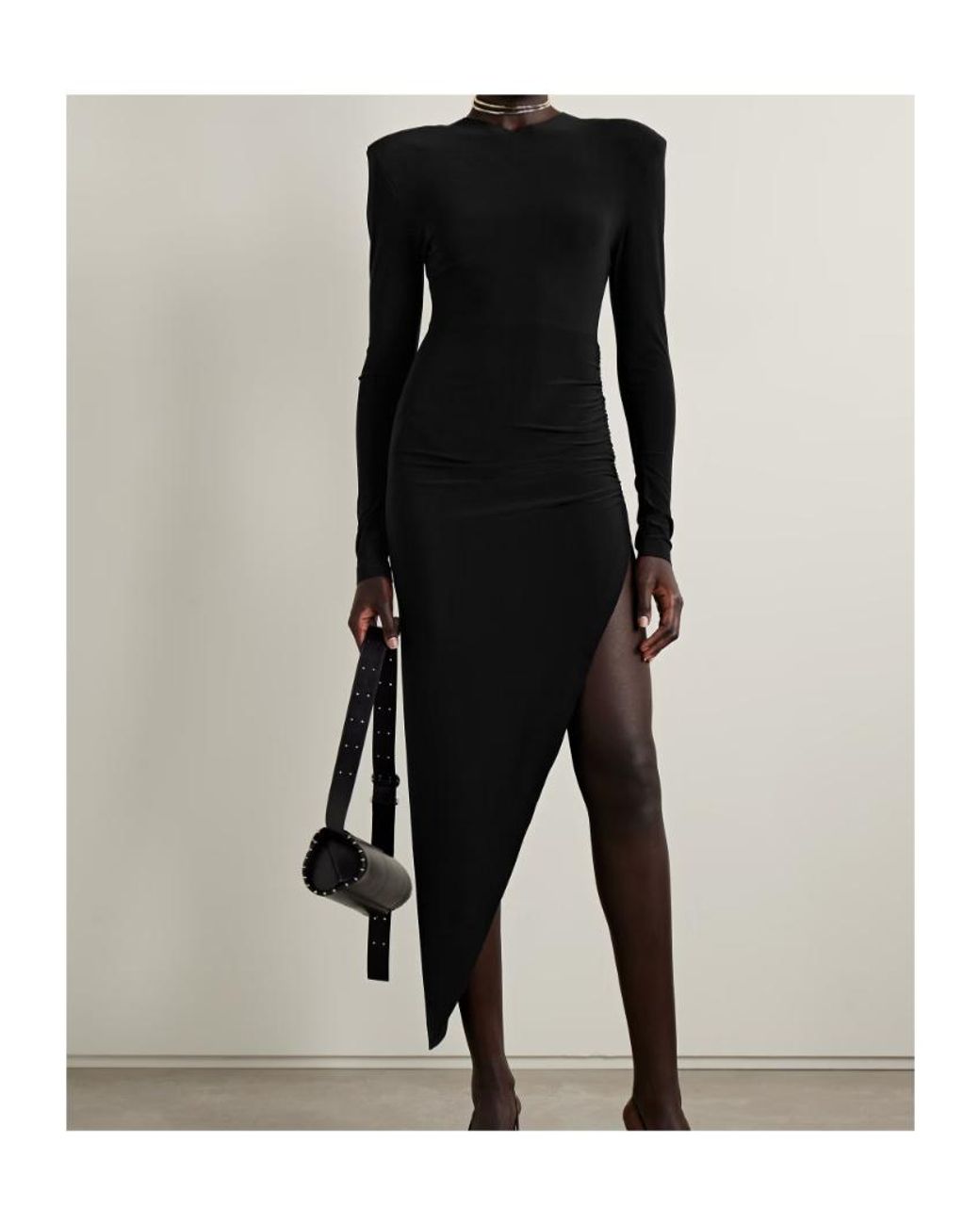 Norma Kamali Black Asymmetrical Dress