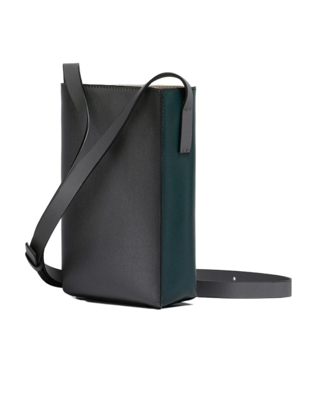 Marni Green Logo-Debossed Leather Crossbody Bag for men