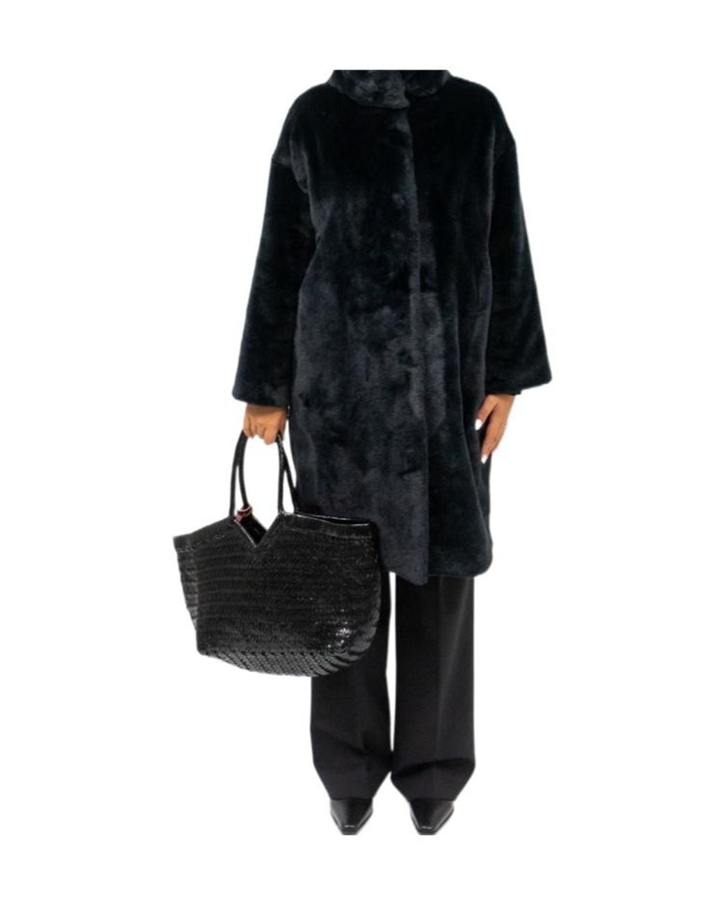 Herno Black Long Sleeved High-Neck Coat