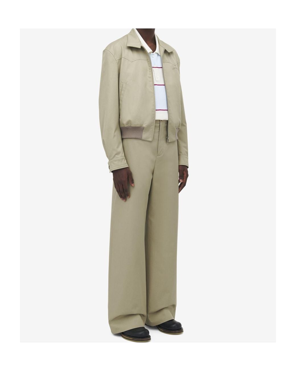 McQueen Natural Cotton Cropped Harrington Jacket for men