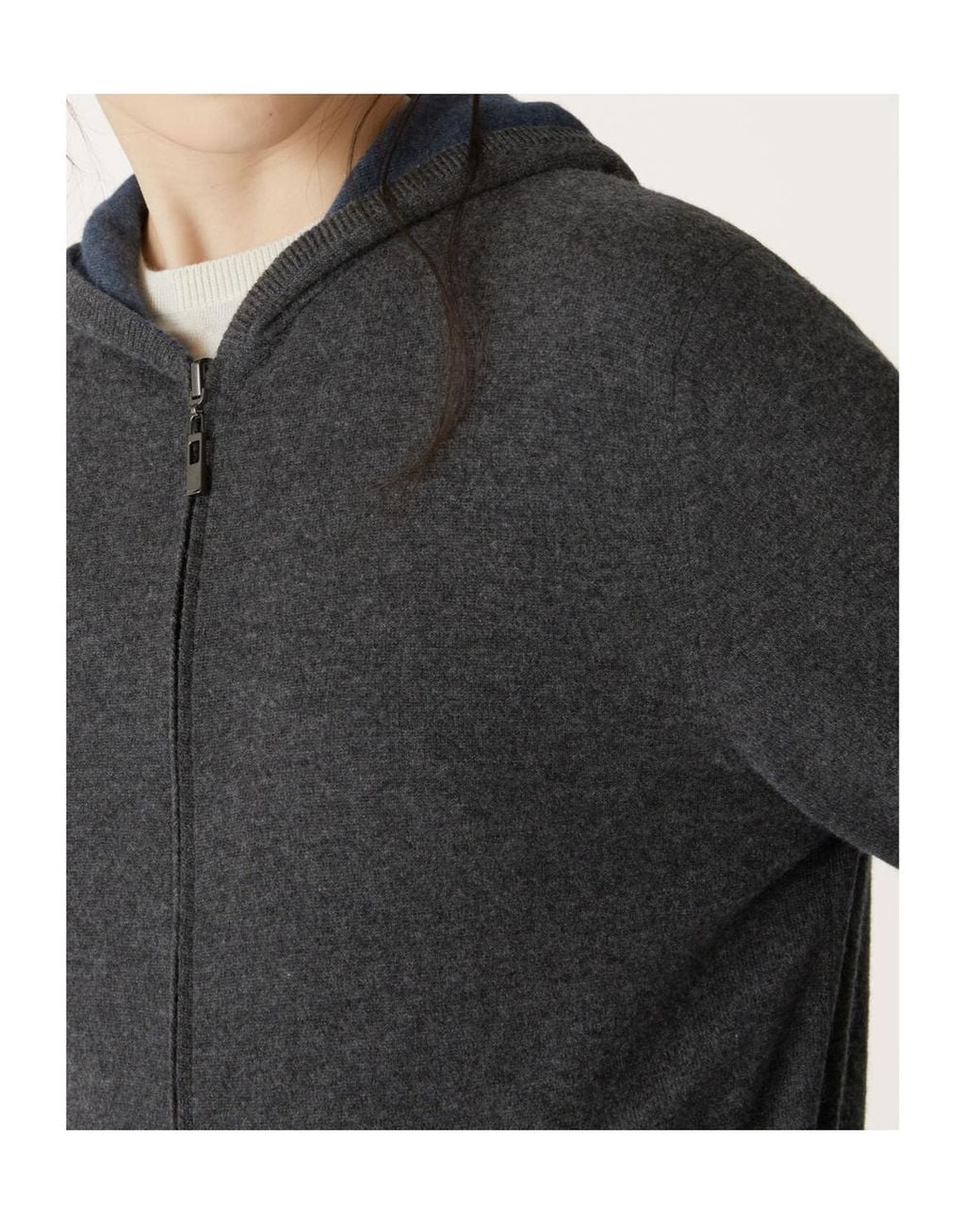 Loro Piana Blue Duo Hooded Bomber Knit