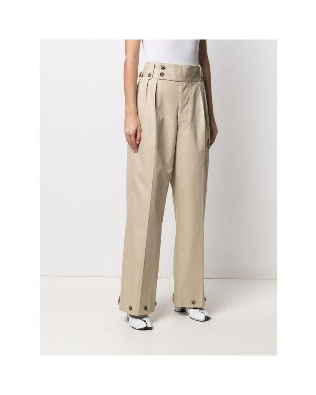 Maison Margiela Gray Buttoned Wide Leg Trousers