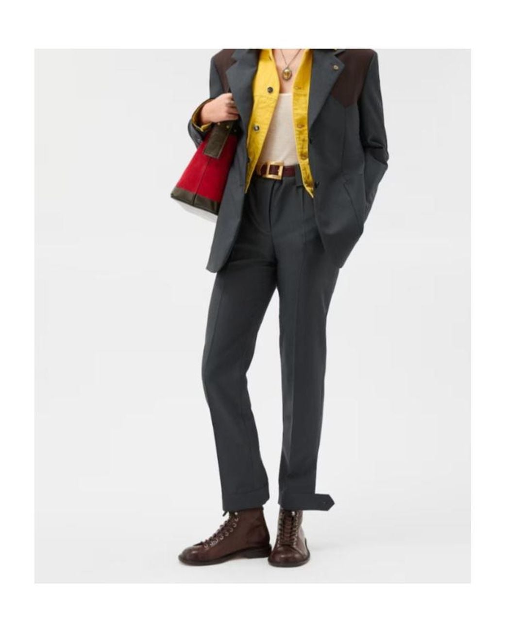 Versace Blue Pleated Formal Pants