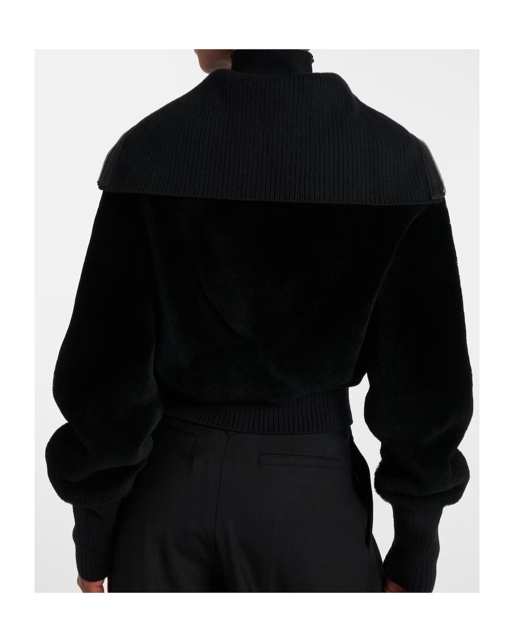 Victoria Beckham Black Lapel Collar Long-Sleeved Casual Jacket