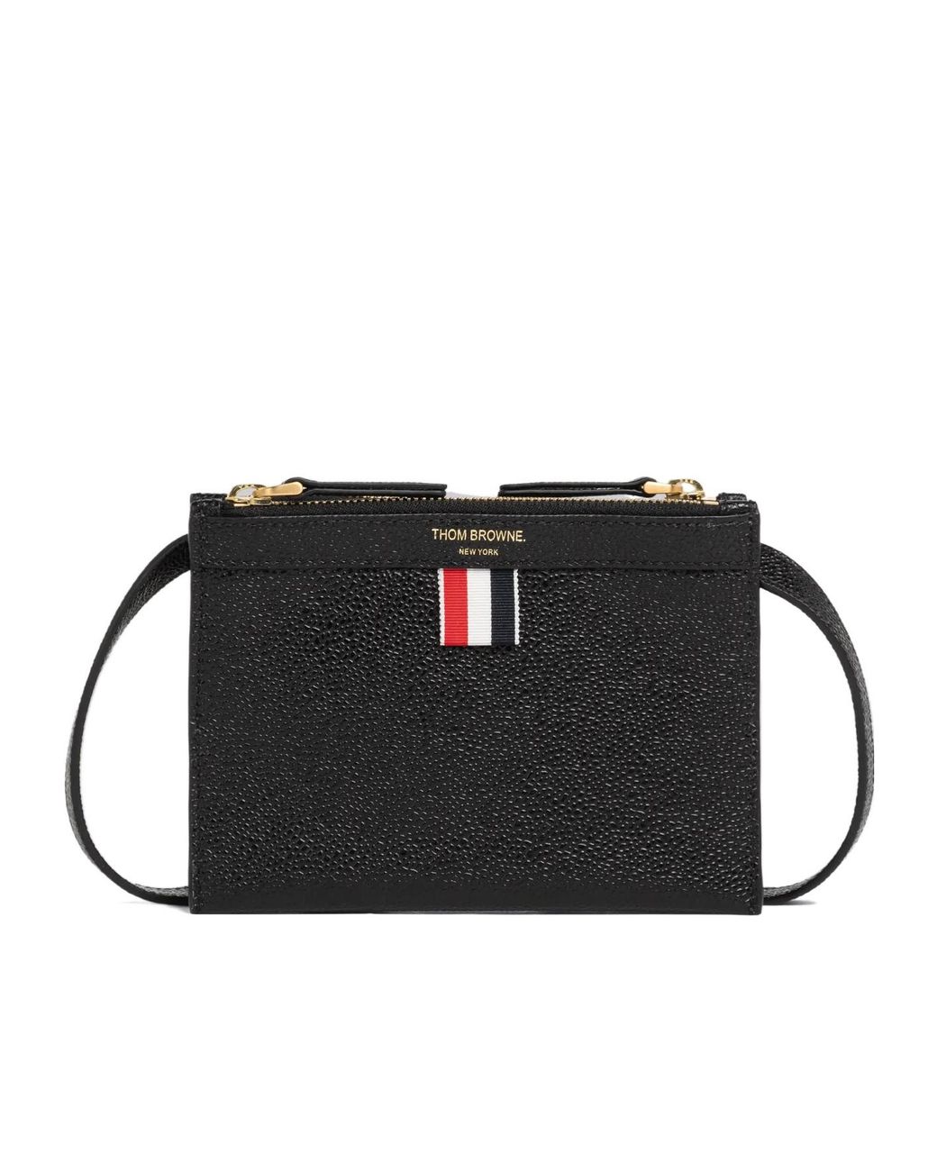 Thom Browne Black Rwb Tab Zipped Crossbody Bag
