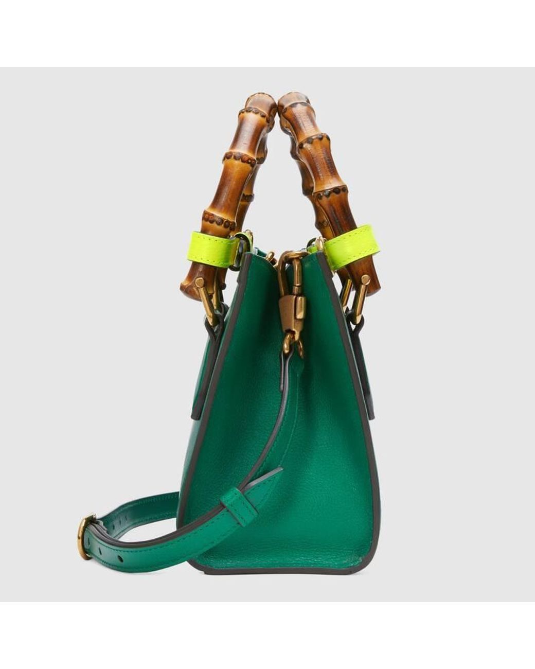 Gucci Green Xs Diana Bamboo-Detail Tote