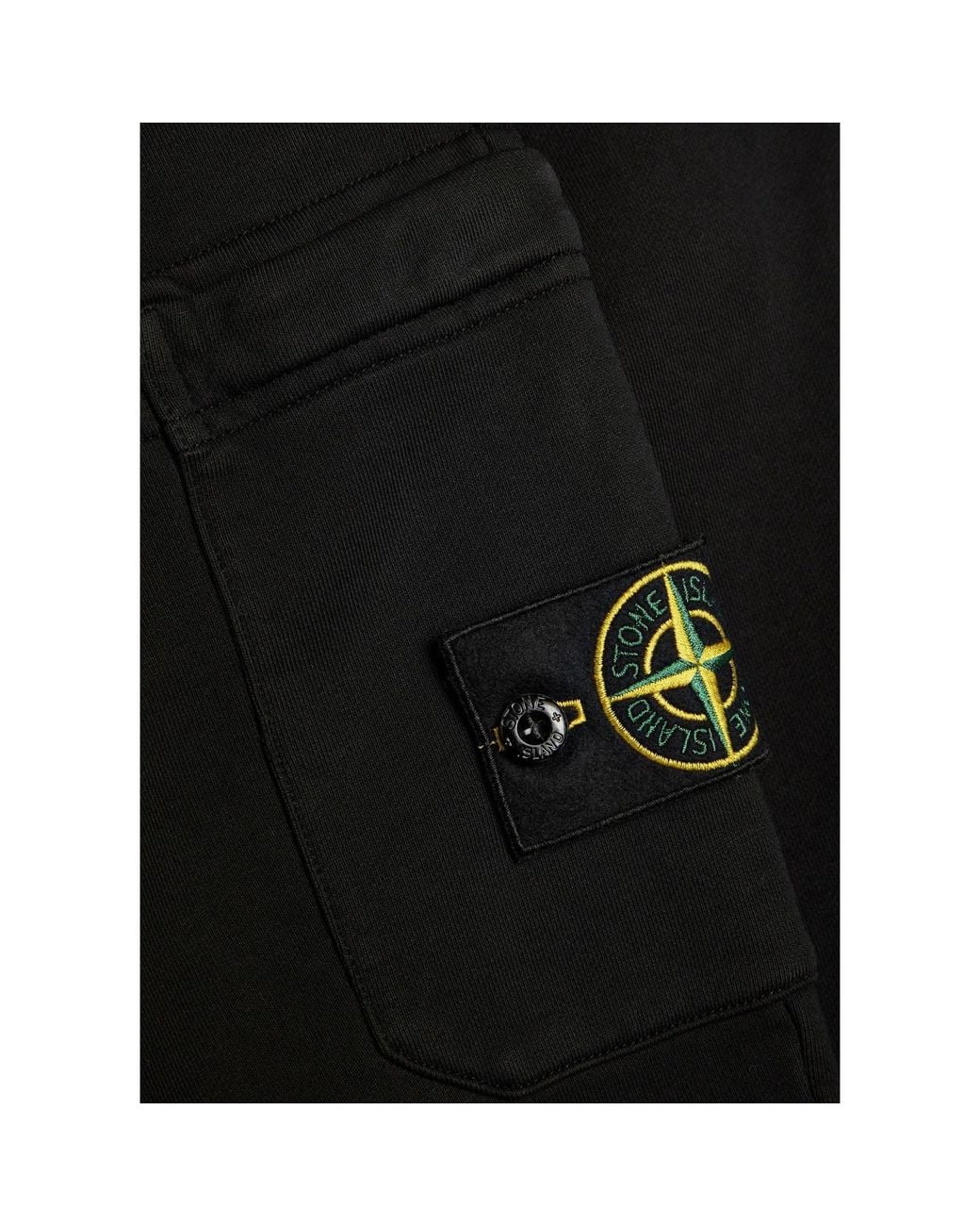 Stone Island Black Cotton Casual Pants for men