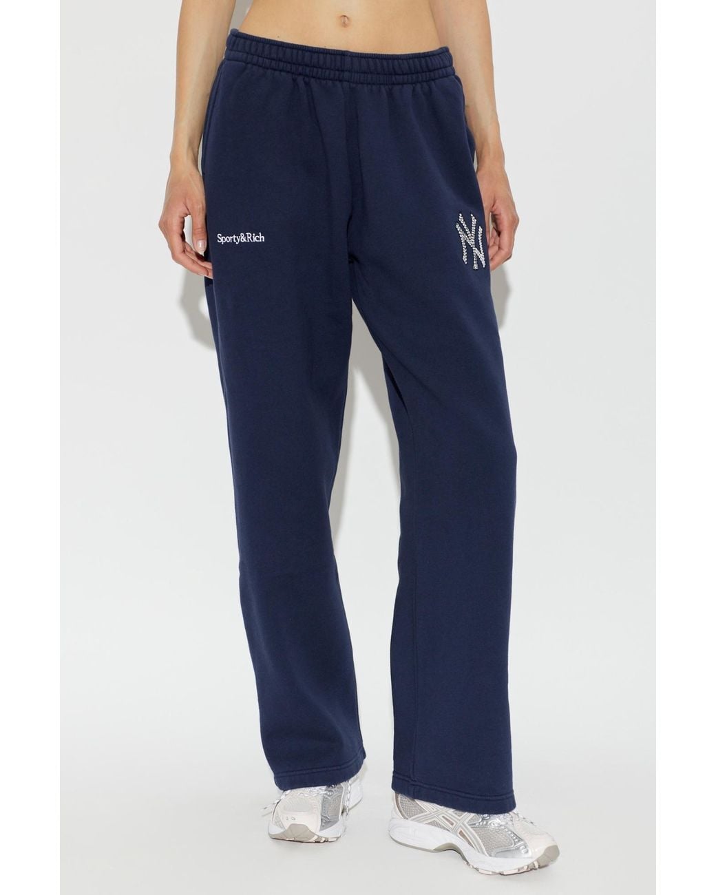 Sporty & Rich Blue Elastic-Waist Athletic Pants