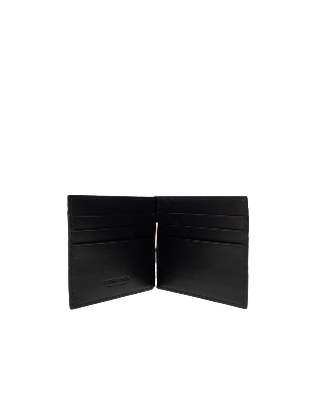 Bottega Veneta Black Intrecciato Bi-Fold Card Holder for men