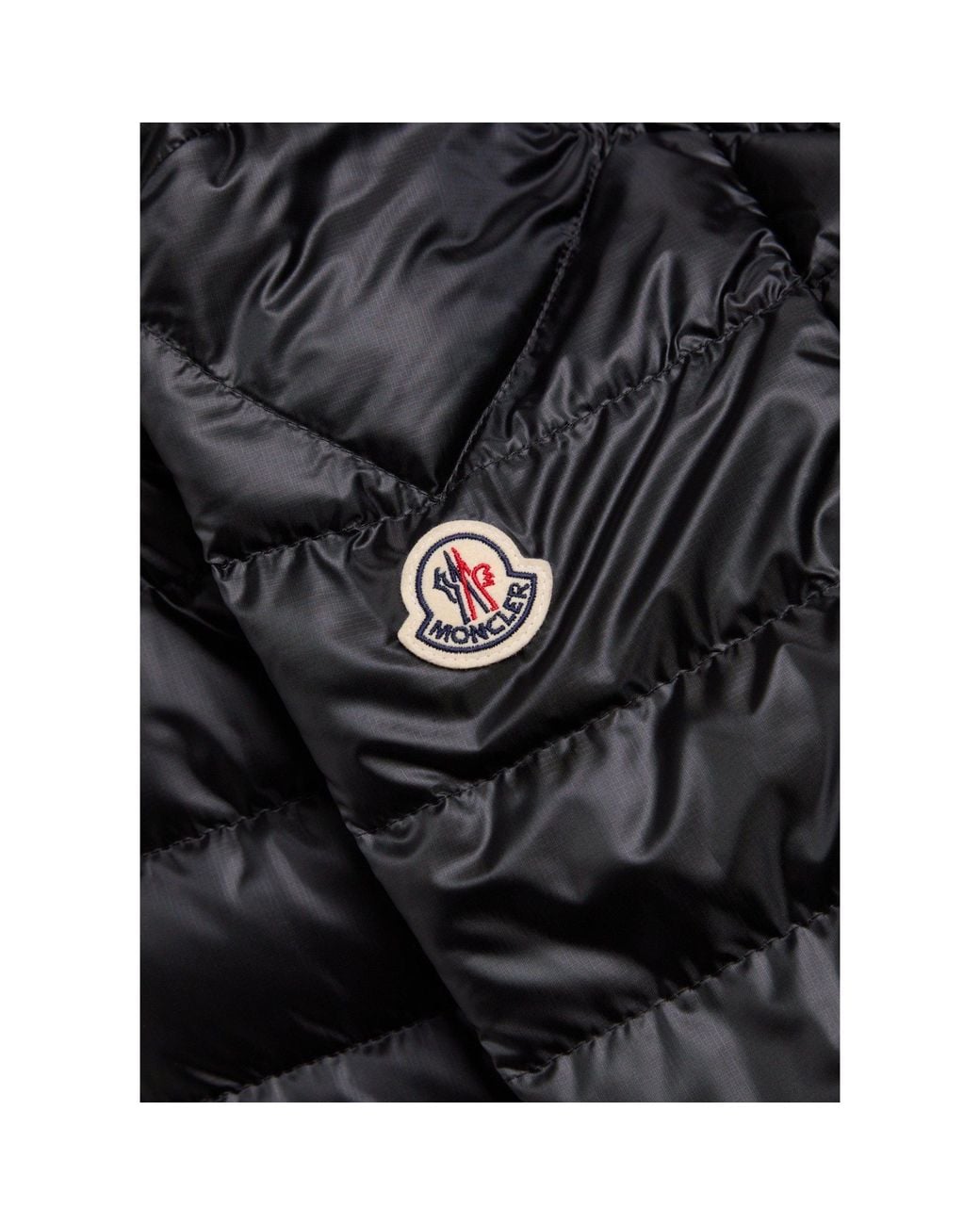 Moncler Black Stand-Collar Horizontal Quilting Glossy Down Jacket for men