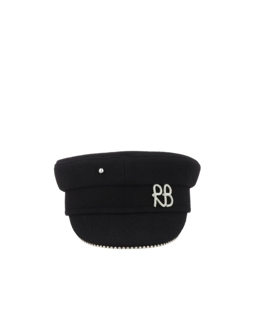 Ruslan Baginskiy Black Bead-Trimmed Logo Baker Boy Hat
