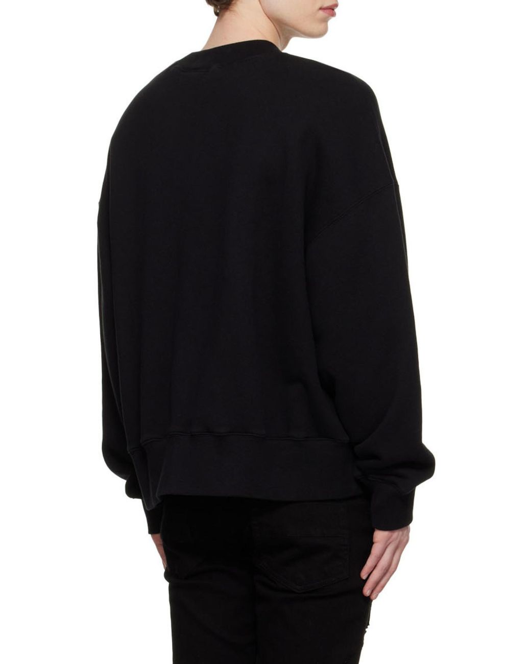 Palm Angels Black Logo Printed Crewneck Sweatshirt for men