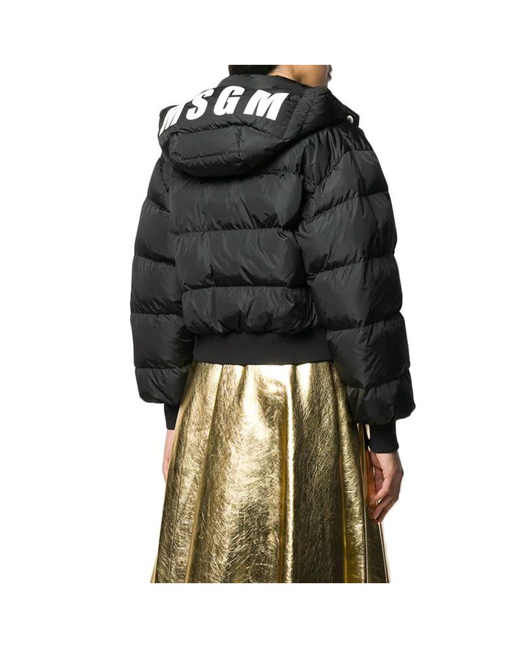 MSGM Black Logo Down Jacket