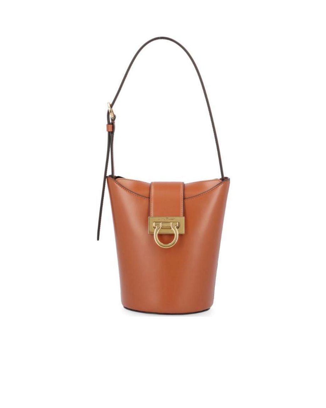 Ferragamo White Trifolio Shoulder Bucket Bag