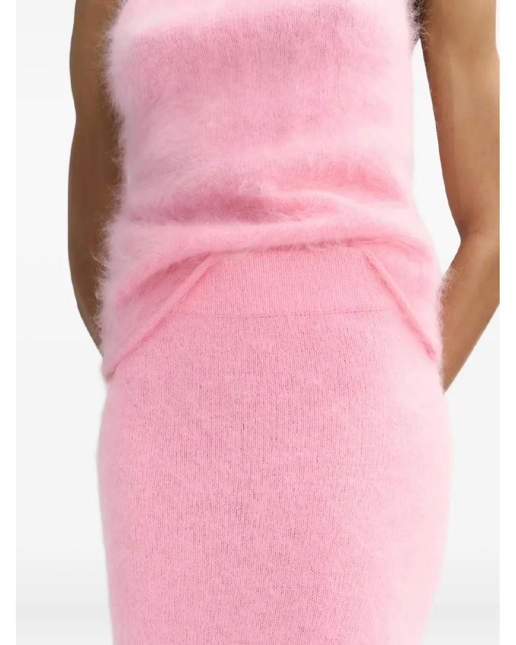 Soft Goat Pink Cashmere Maxi Skirt