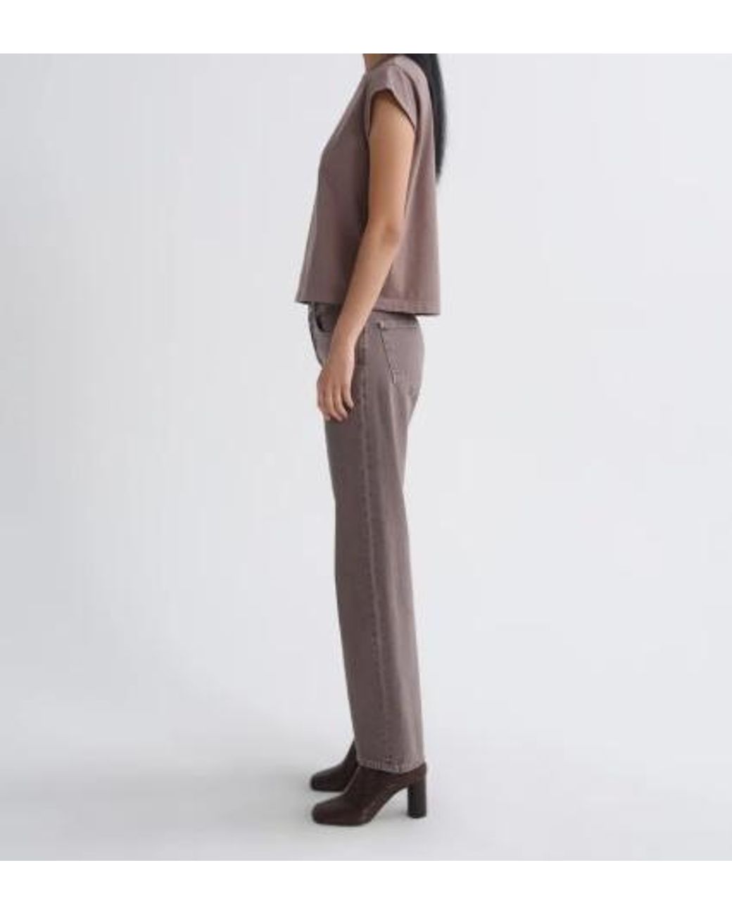 Agolde Gray Low Rise Loose Wide-Leg Jeans