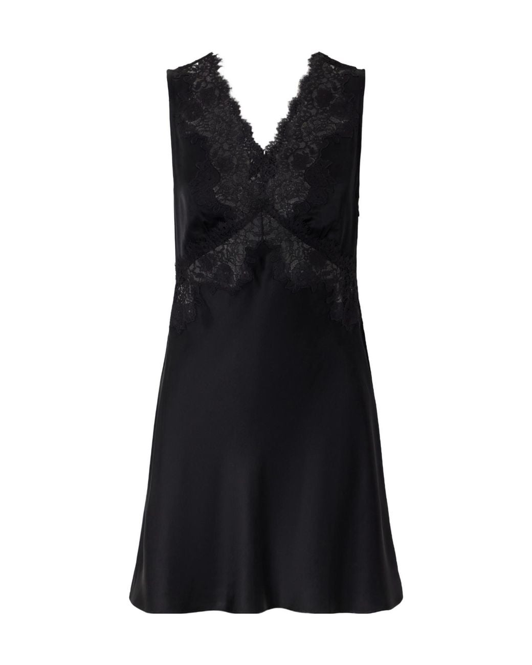 Rixo Black Lace-Trimmed Crepe Midi Dress