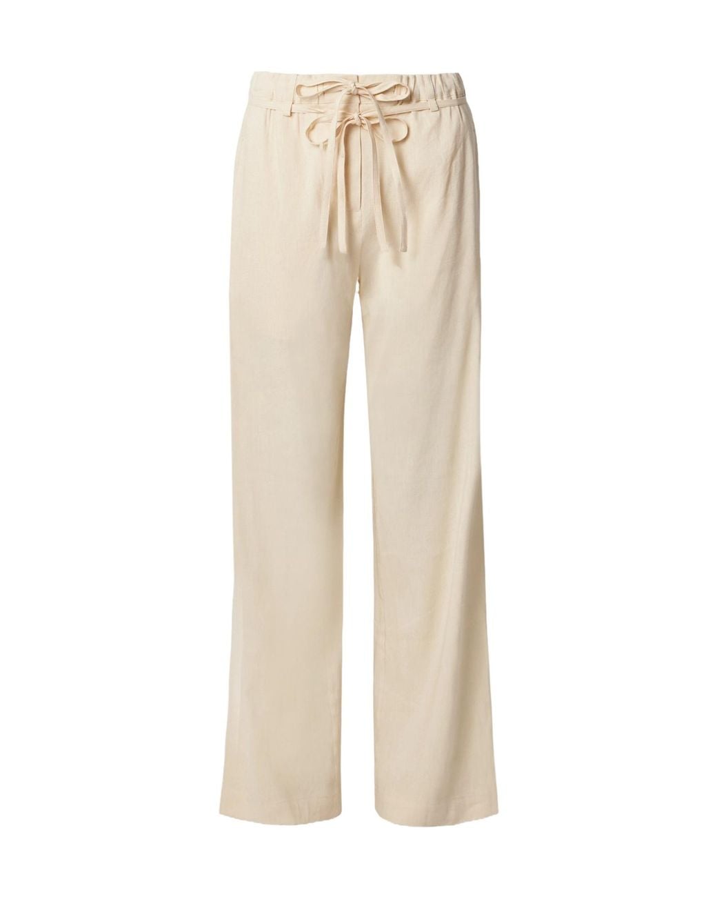 Proenza Schouler Natural Belted Linen-Blend Wide-Leg Pants