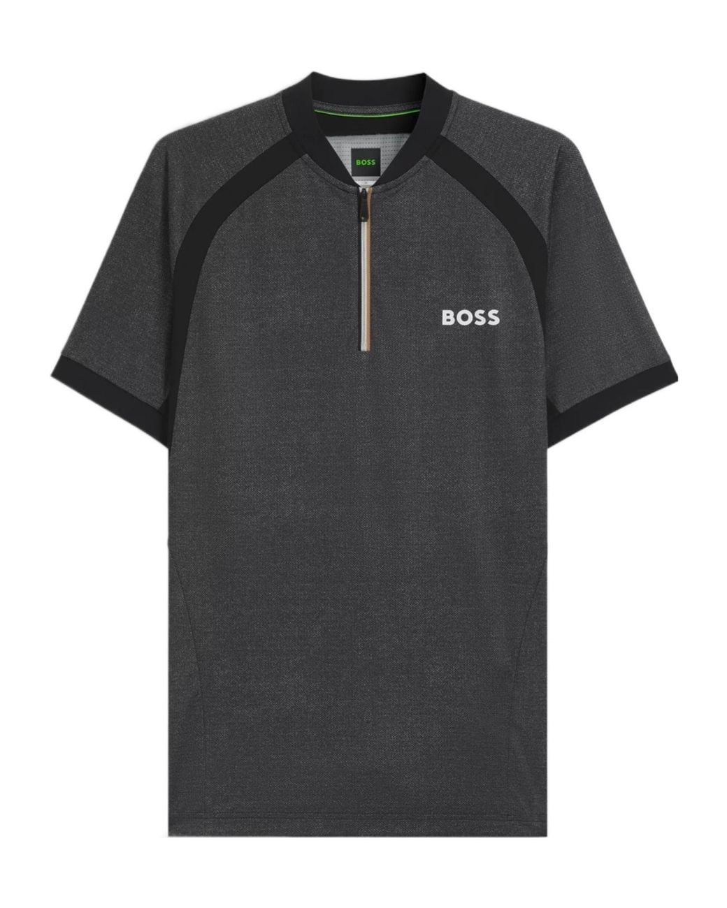 Boss Black Boss Zip-Neck Technical Polo Shirt for men