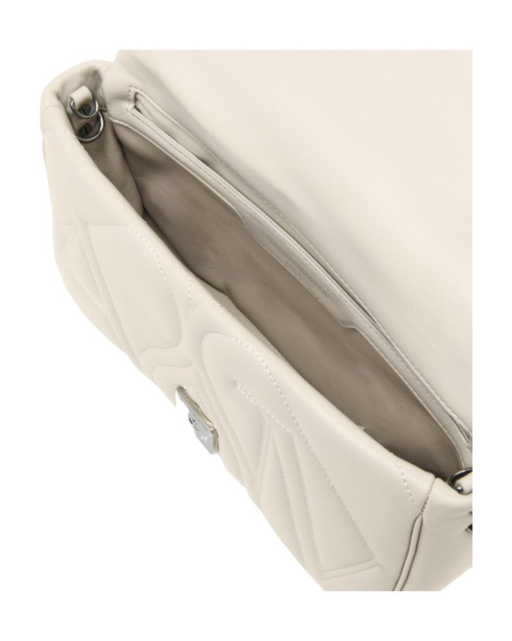 McQueen White The Seal Quilted Small Shoulder Bag