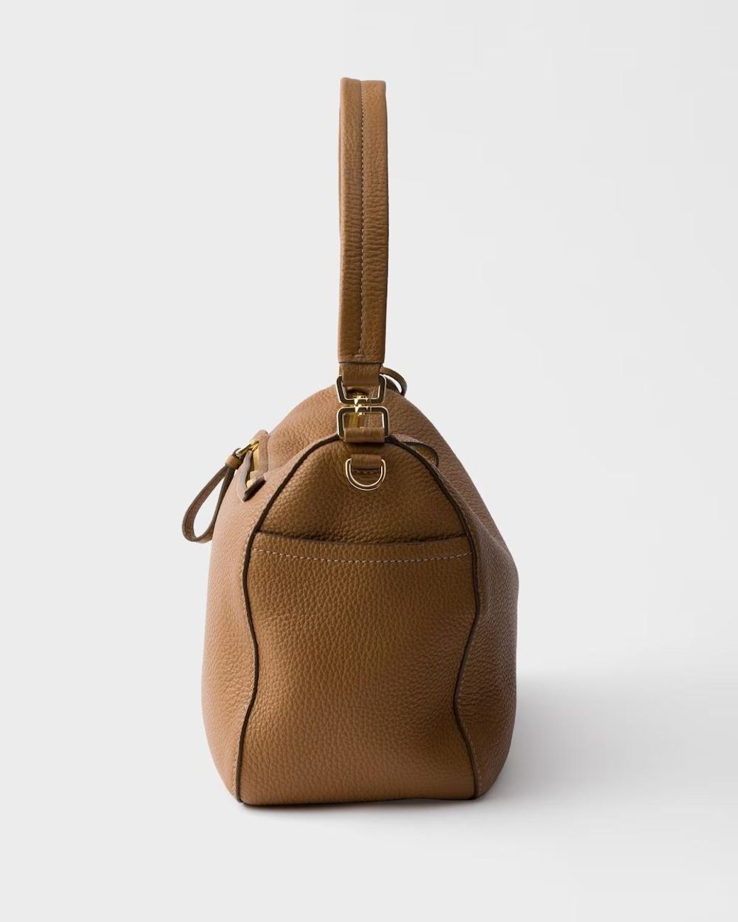 Prada Brown Zip-Up Medium Shoulder Bag