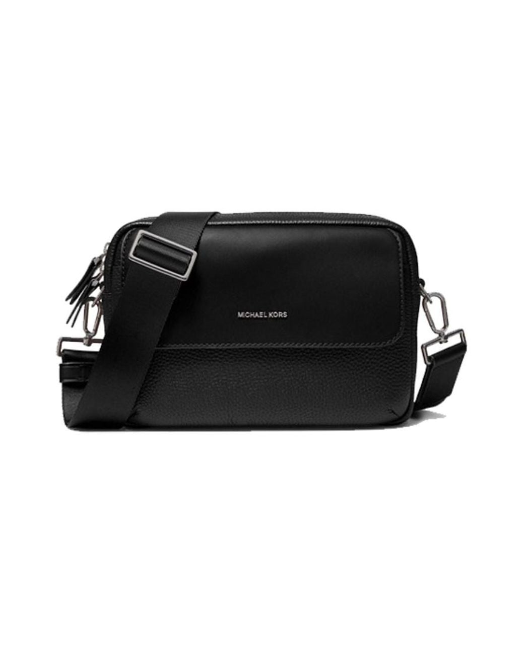 Michael Kors Black Hudson Logo Plaque Crossbody Bag for men