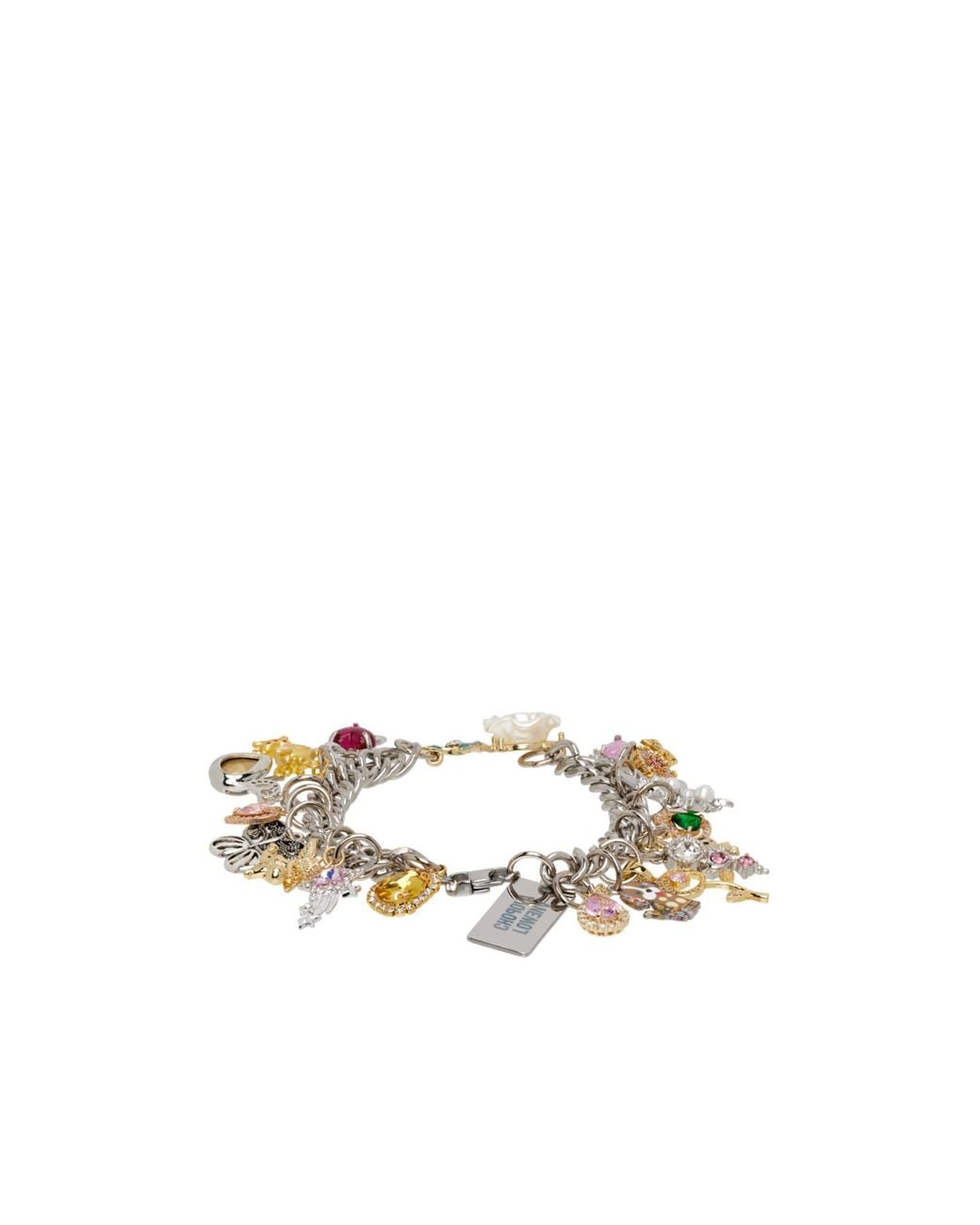 Chopova Lowena White Knuckles Charm-Embellished Curb-Chain Necklace