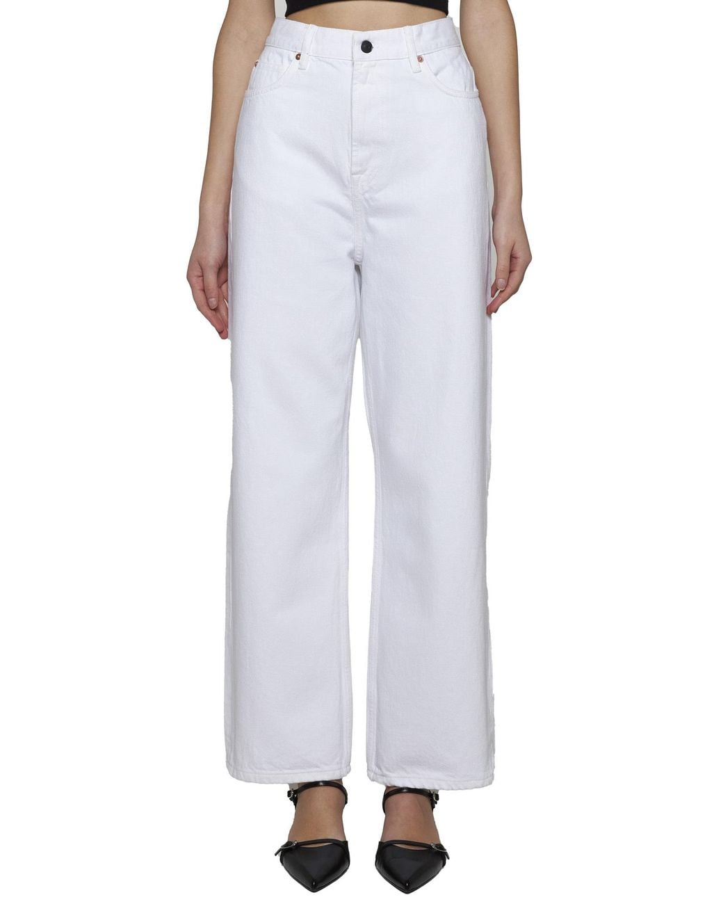 Wardrobe NYC White Low-Rise Straight-Leg Jeans
