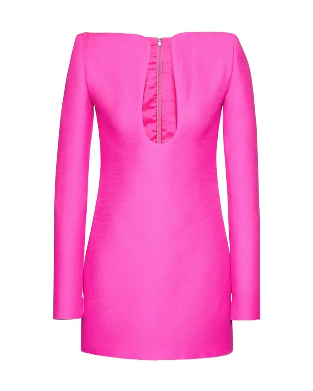 Valentino Pink U-Neck Mini Dress