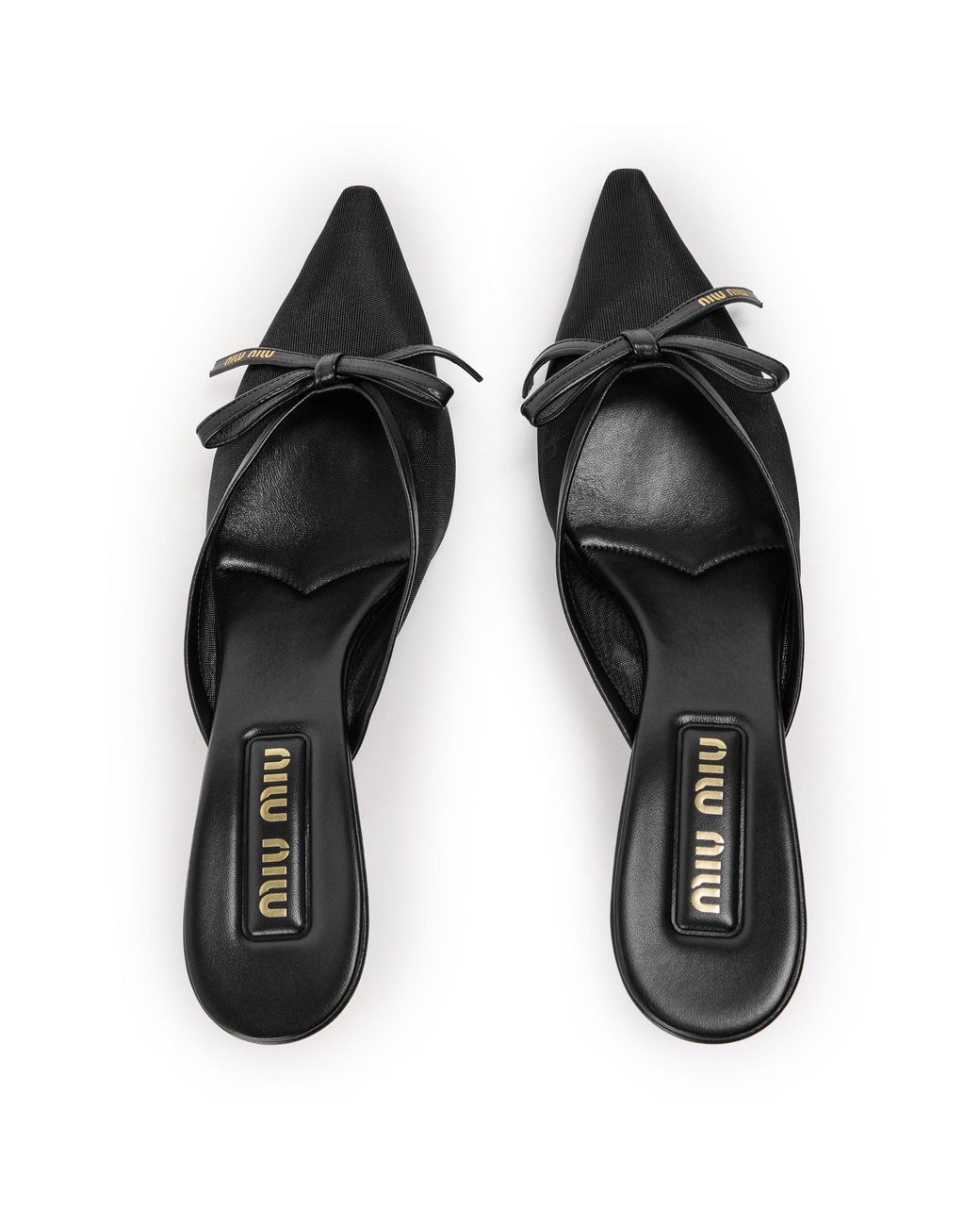 Miu Miu Black Low-Heeled Slide Sandals