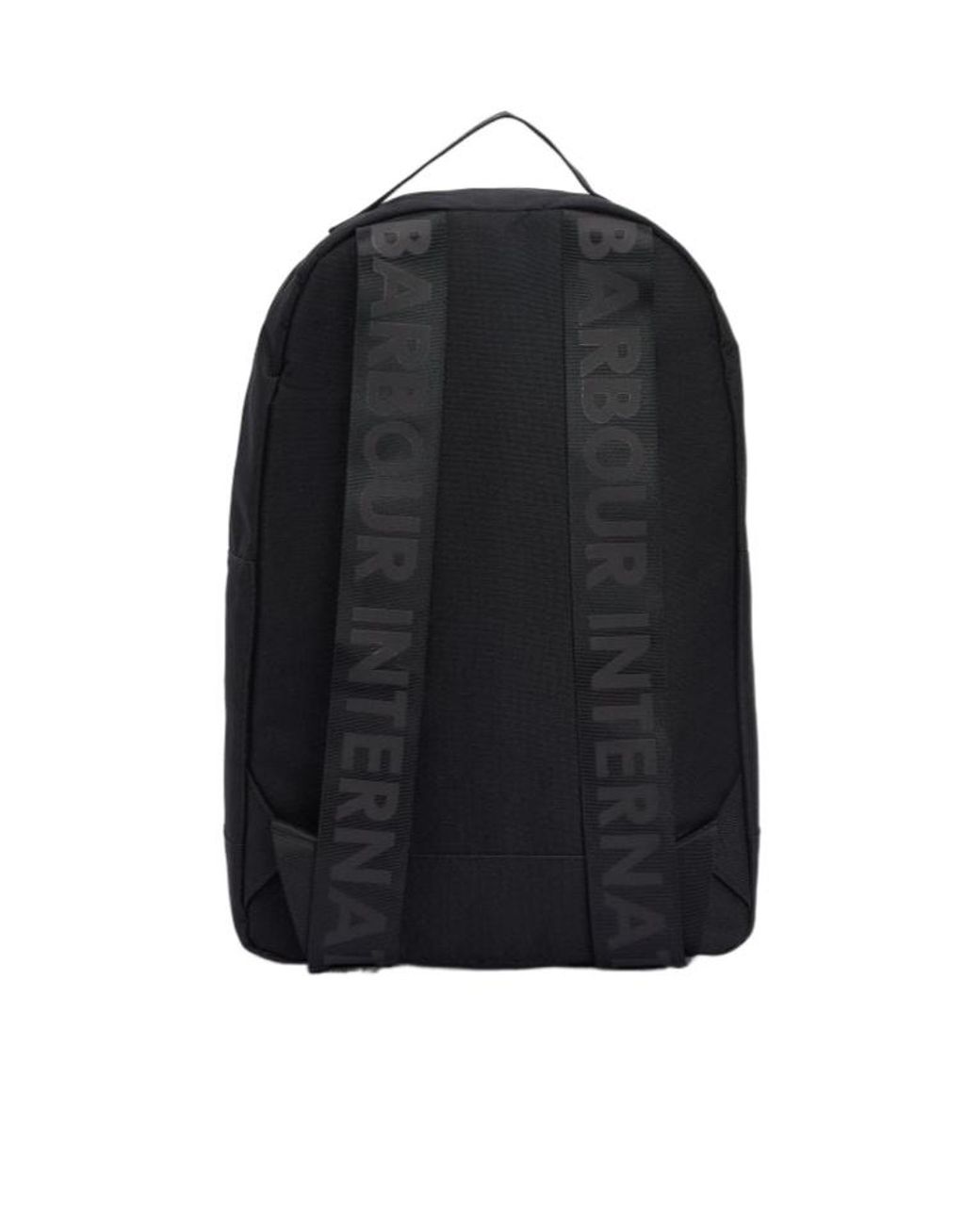 Barbour Black Logo Backpack for men
