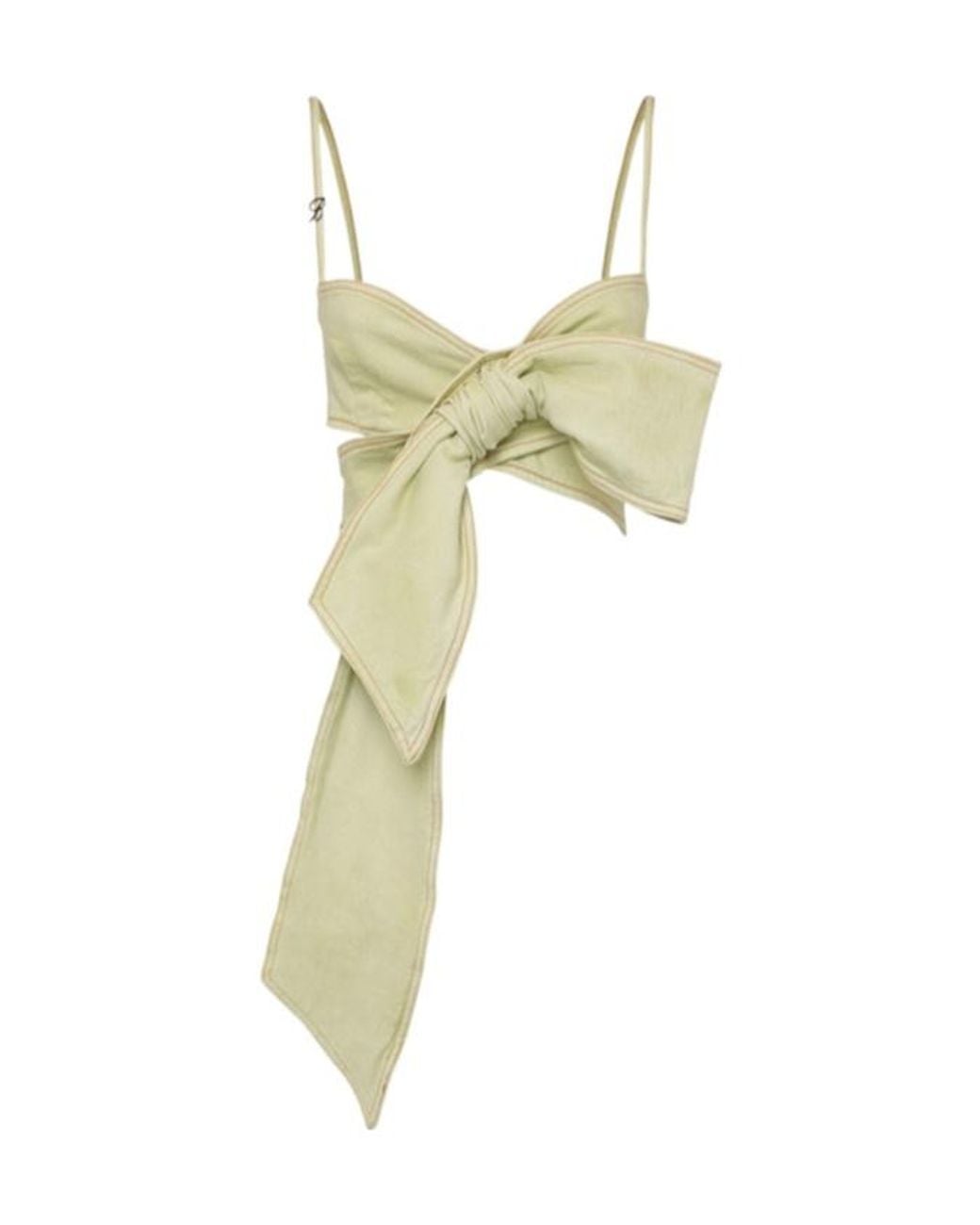 Blumarine Green Denim Top W/Bow
