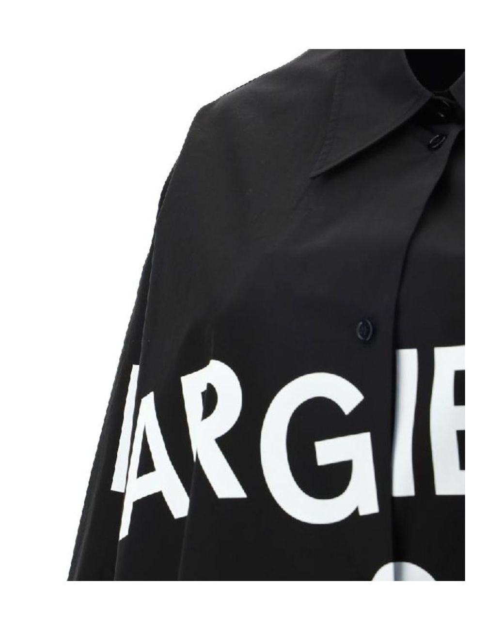 Maison Margiela Black 6 Logo Shirt Dress