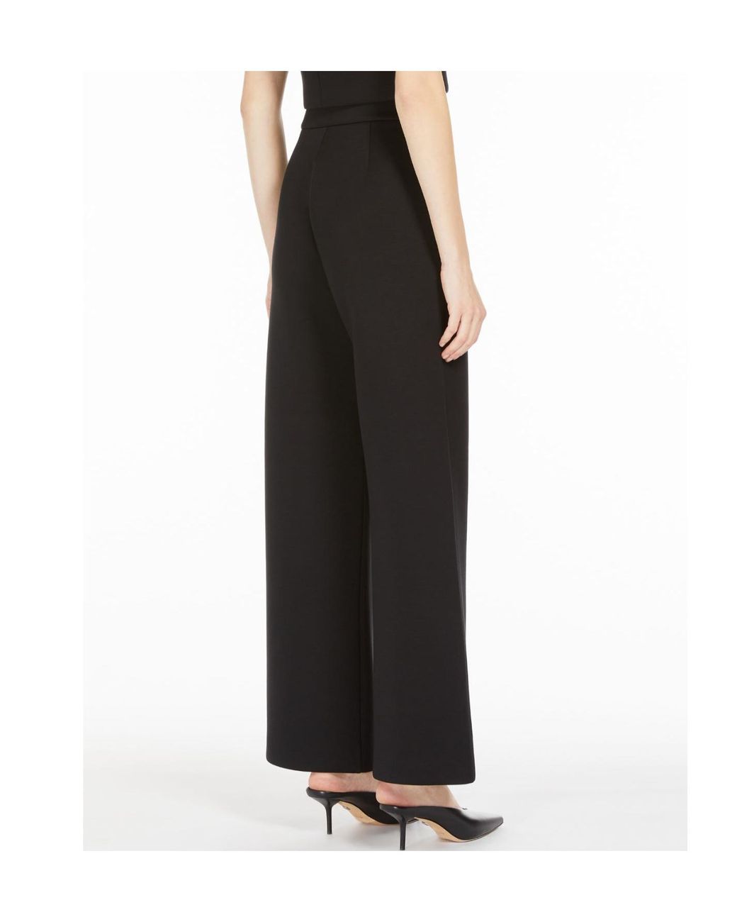 Max Mara Black 'S High Waist Straight Leg Pants