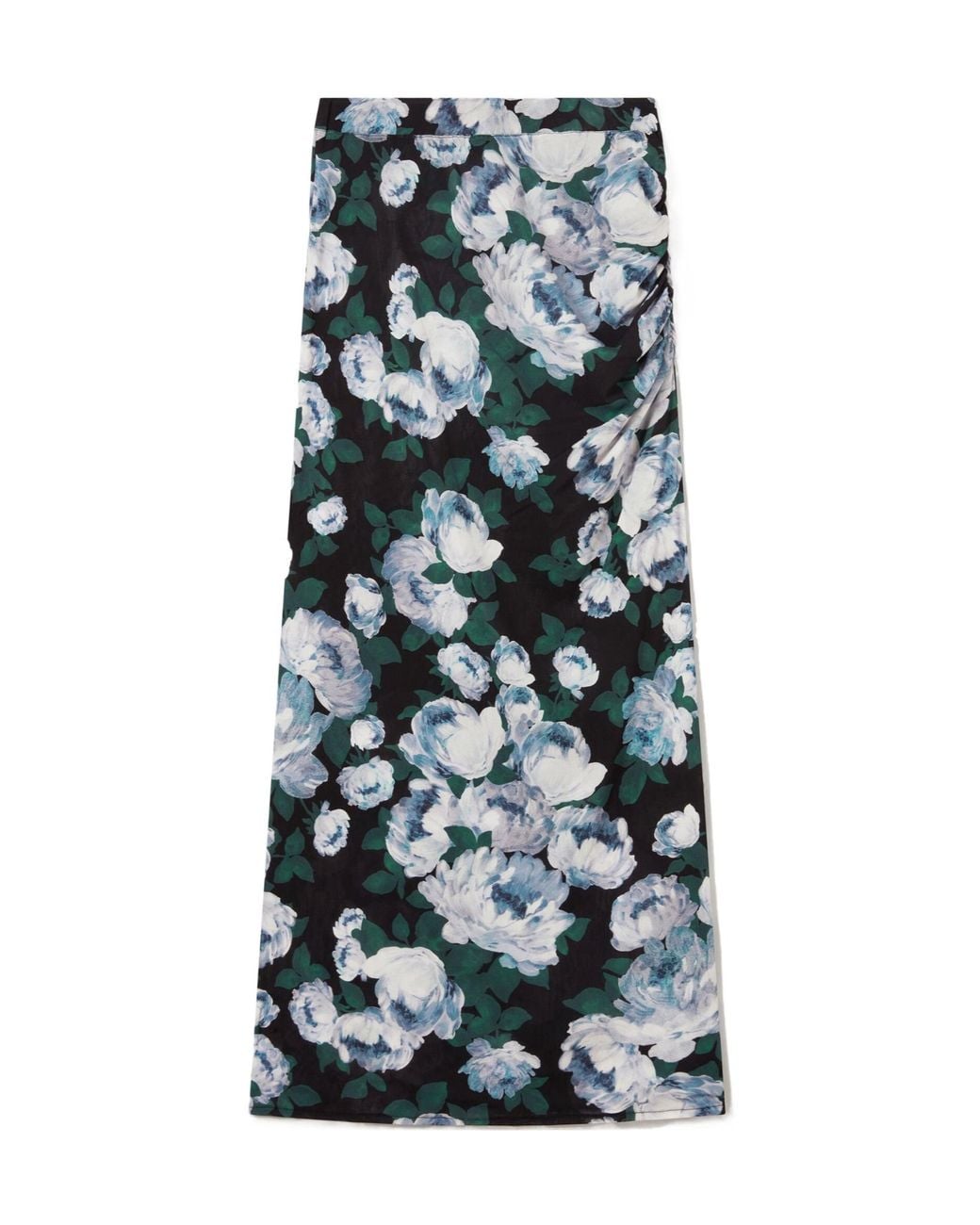 Stella McCartney Green Floral Mesh Midi Skirt