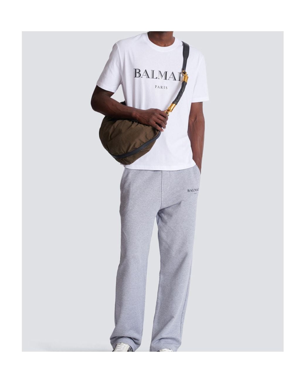 Balmain White T-Shirt With Print for men