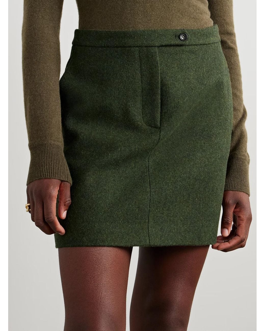 Bally Green Wool Mini Skirt