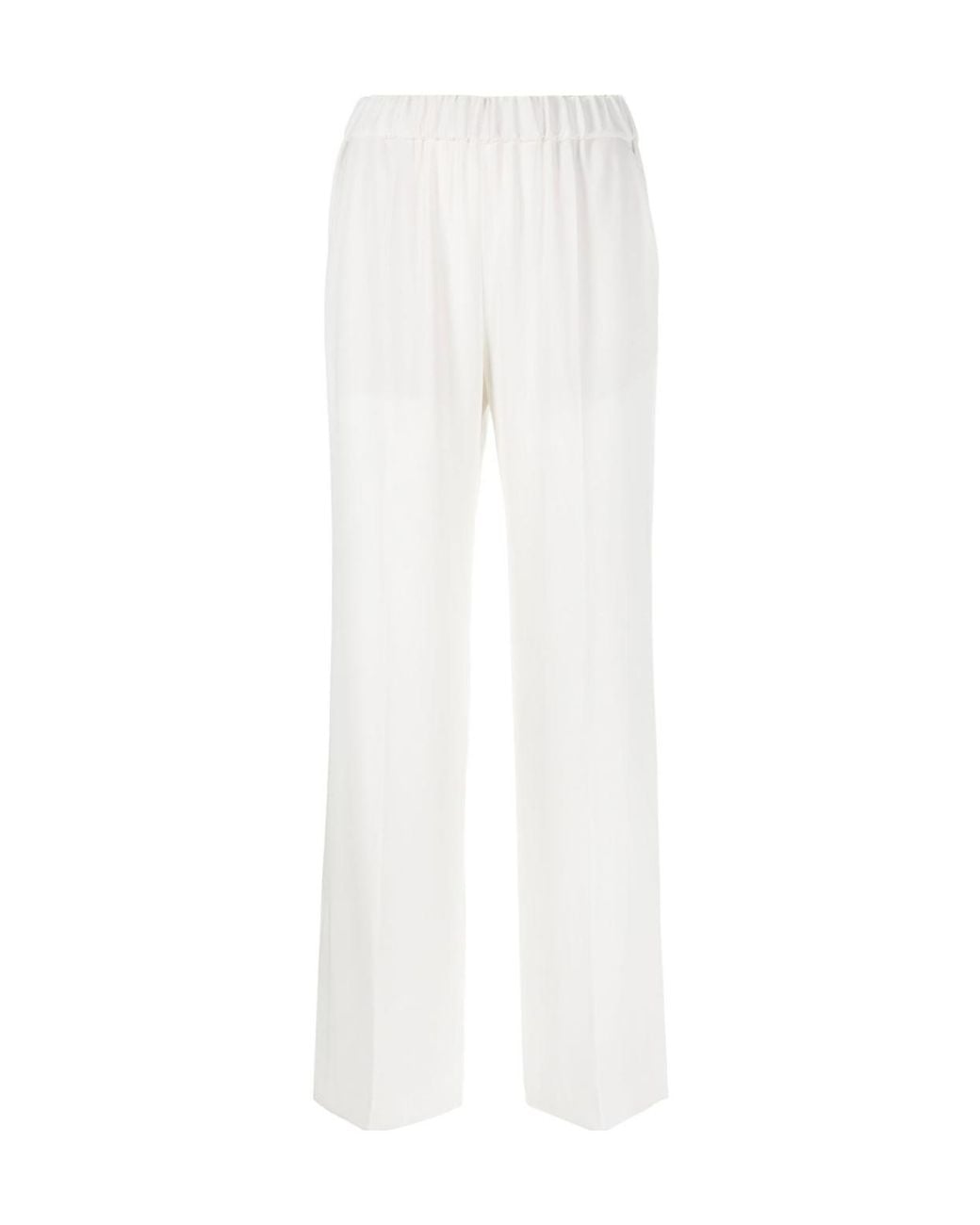 Alberto Biani White High-Waist Wide-Leg Trousers
