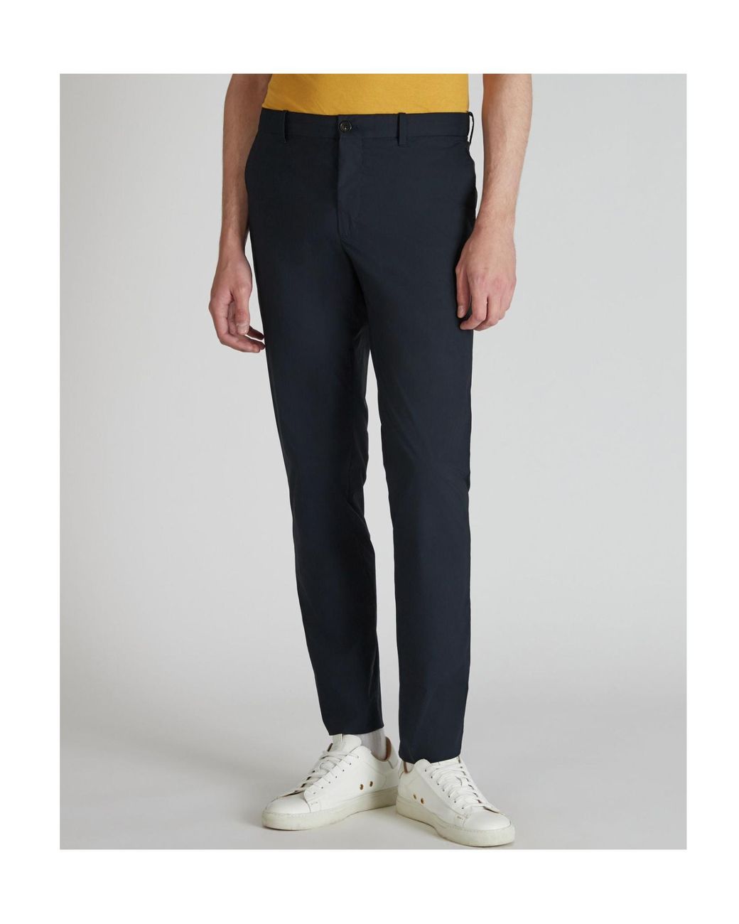 Incotex Blue Slim Fit Stretch Zipper Closure Pants for men