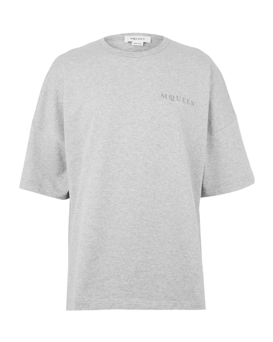 McQueen White Heathergrey Crewneck Shortsleeve Tee for men
