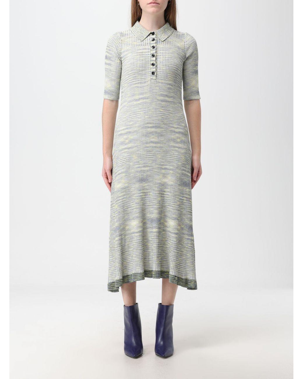 Proenza Schouler Gray Button Dress