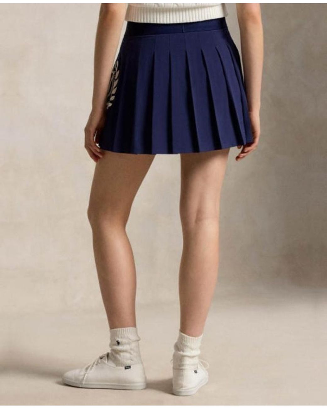 Polo Ralph Lauren Blue Wimbledon Logo Performance Pleated Mini Skirt